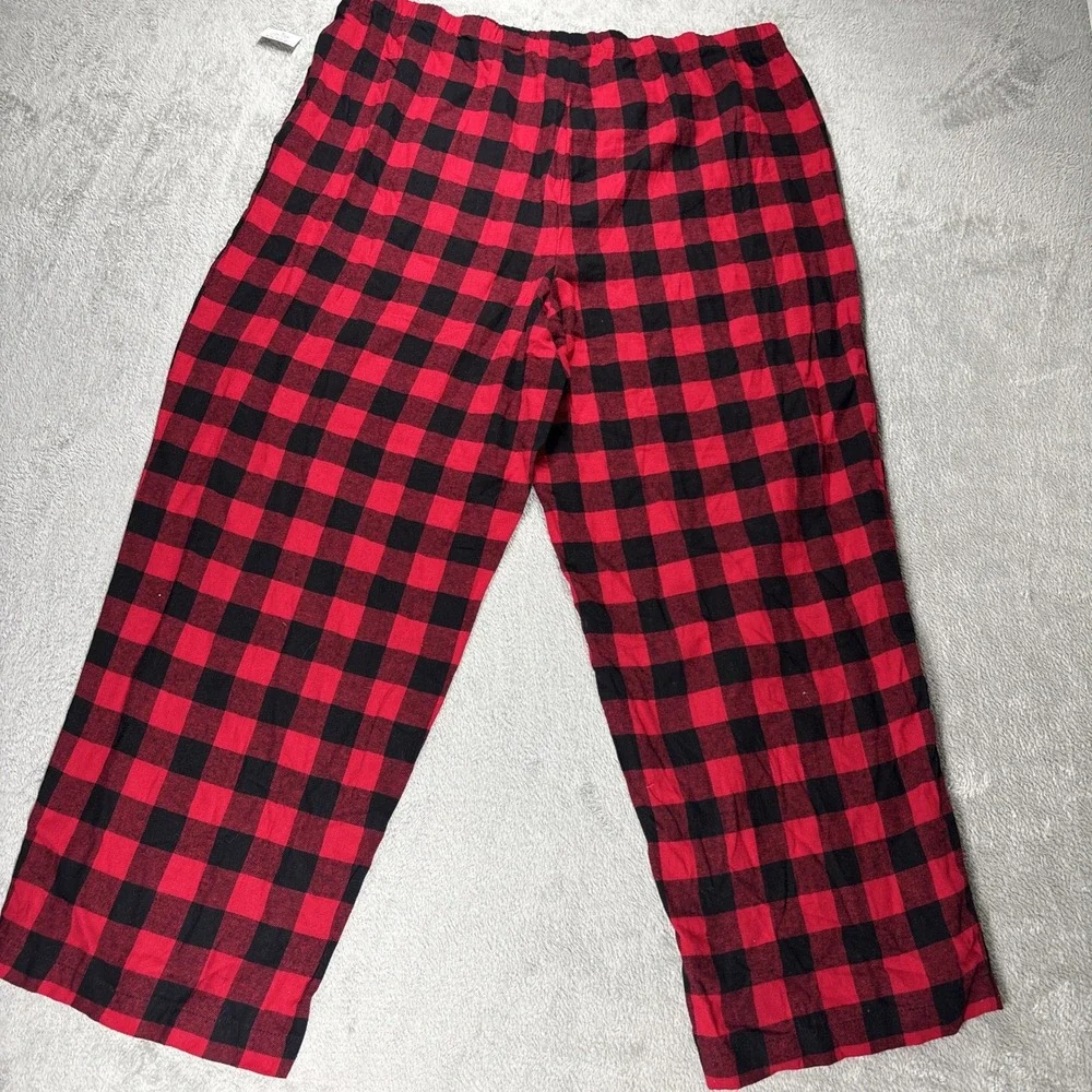 CHARTER CLUB Intimates Black Straight Leg Plaid Sleep Pants Size XXL New